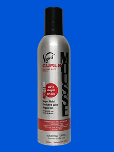 VIGOROL CURLS MOUSSE PARA RIZOS  SUPER HOLD ENRICHED WITH ARGAN OIL  SIN ALCOHOL  12 OZ
