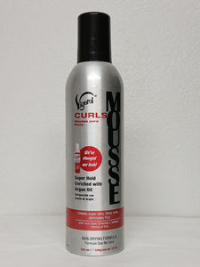 VIGOROL CURLS MOUSSE PARA RIZOS  SUPER HOLD ENRICHED WITH ARGAN OIL  SIN ALCOHOL  12 OZ