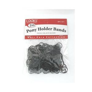LOOKS 250 PONY HOLDER BANDS SMALL BLACK BANDS
