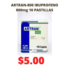 Load image into Gallery viewer, ARTRAN-800 IBUPROFENO 800mg 10 PASTILLAS EL BLISTER
